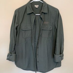 100% Cotton J. Crew Boyfriend Utility Military Shirt Button Down